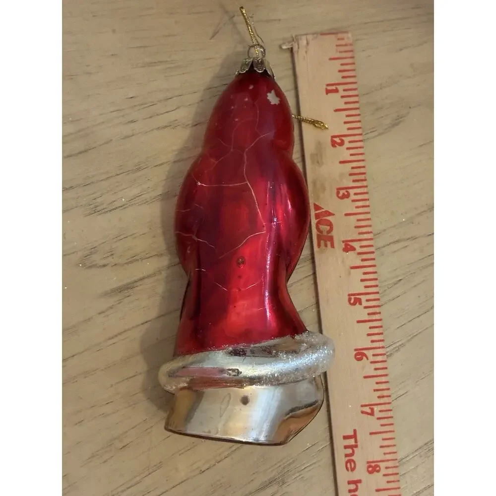 Santa's Best Mercury Glass Santa Ornament Vintage Christmas Xmas